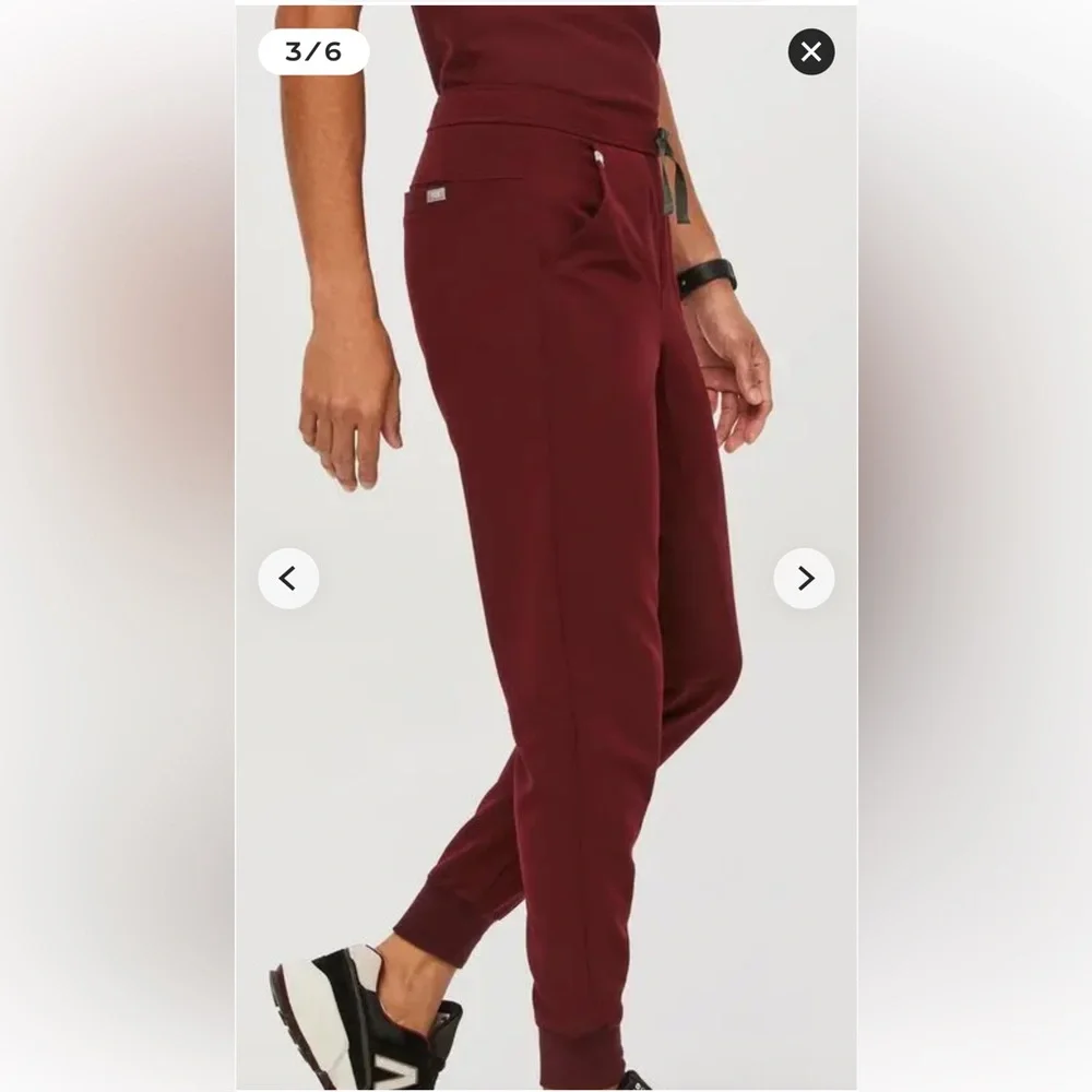 FIGS Tansen Jogger Scrub Pants Burgundy Men’s Size Small